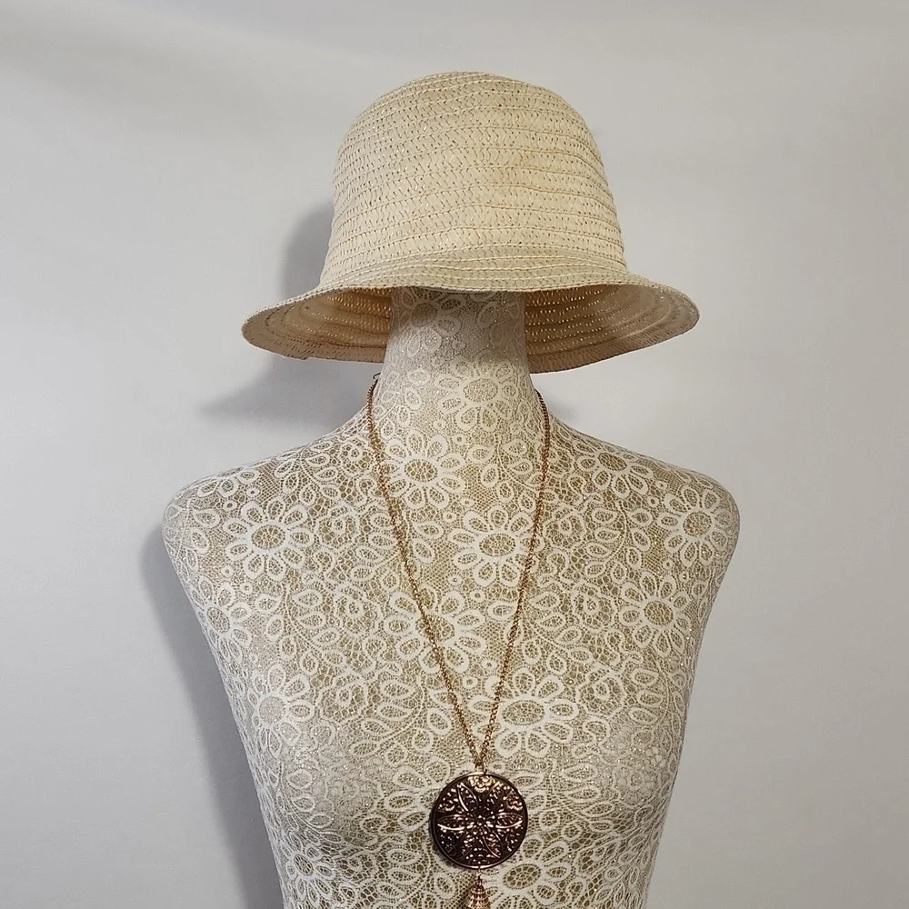 Straw Hat Natural Small Flexible Brim Bucket Sun Beach Street Wear Ladies Coasta